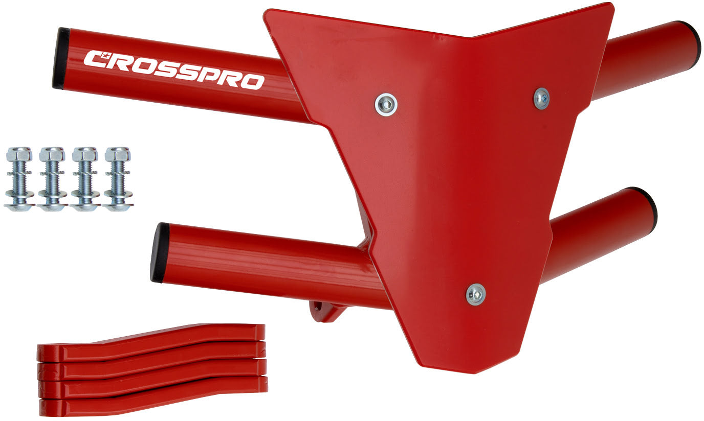 Crosspro - Front Bumper Waspe For Yamaha YFM 350 Raptor-Red Tube / Red Plate