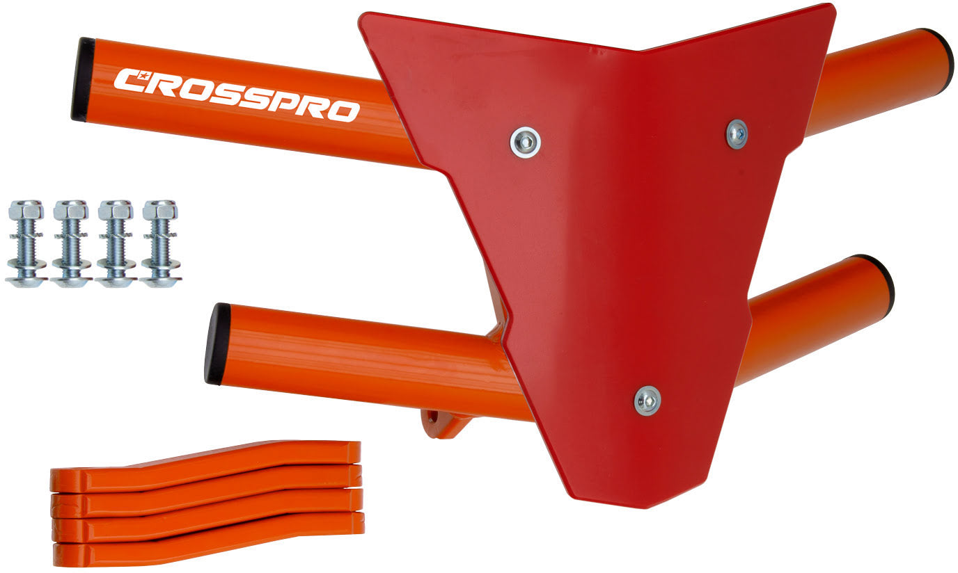 Crosspro - Front Bumper Waspe For Yamaha YFM 350 Raptor-Orange Tube / Red Plate