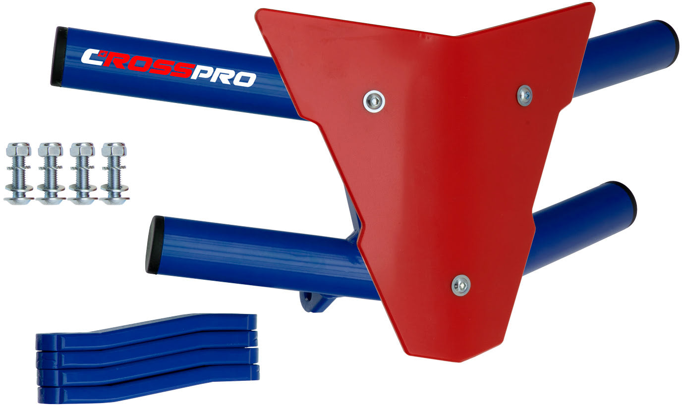 Crosspro - Front Bumper Waspe For Yamaha YFM 350 Raptor-Blue Tube / Red Plate