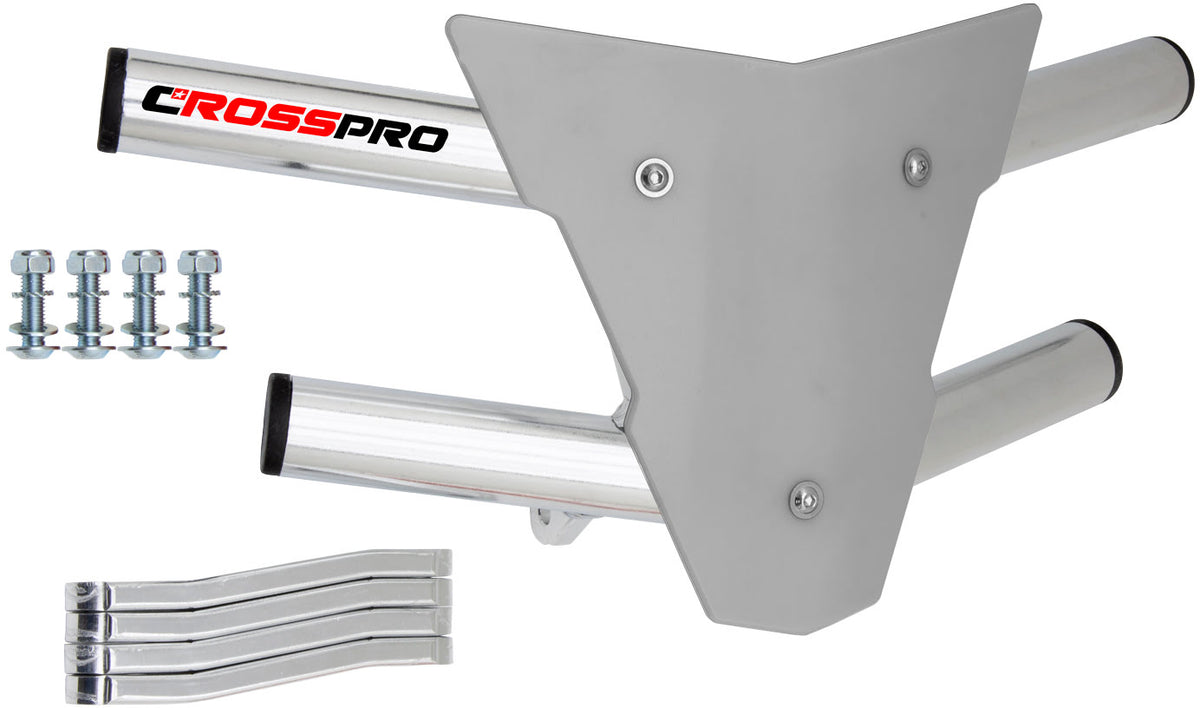 Crosspro - Front Bumper Waspe For Yamaha YFZ 450-Polish Tubo / White Plate
