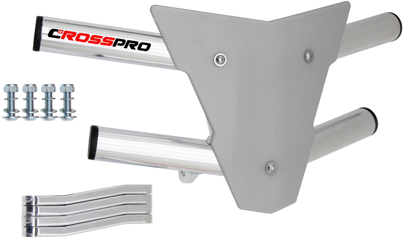 Crosspro - Front Bumper Waspe For Yamaha YFM 350 Raptor-Polish Tubo / White Plate