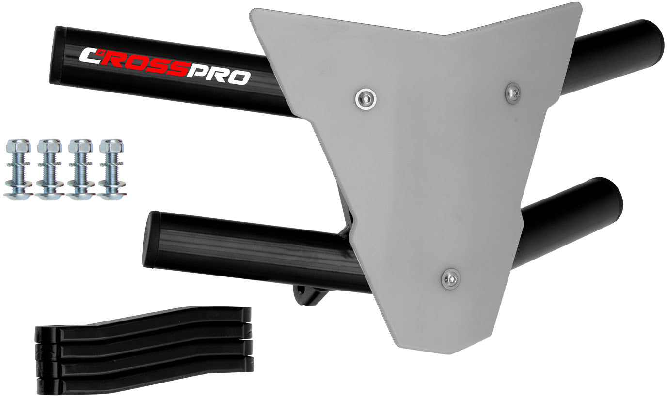 Crosspro - Front Bumper Waspe For Yamaha YFM 350 Raptor-Black Tube / White Plate