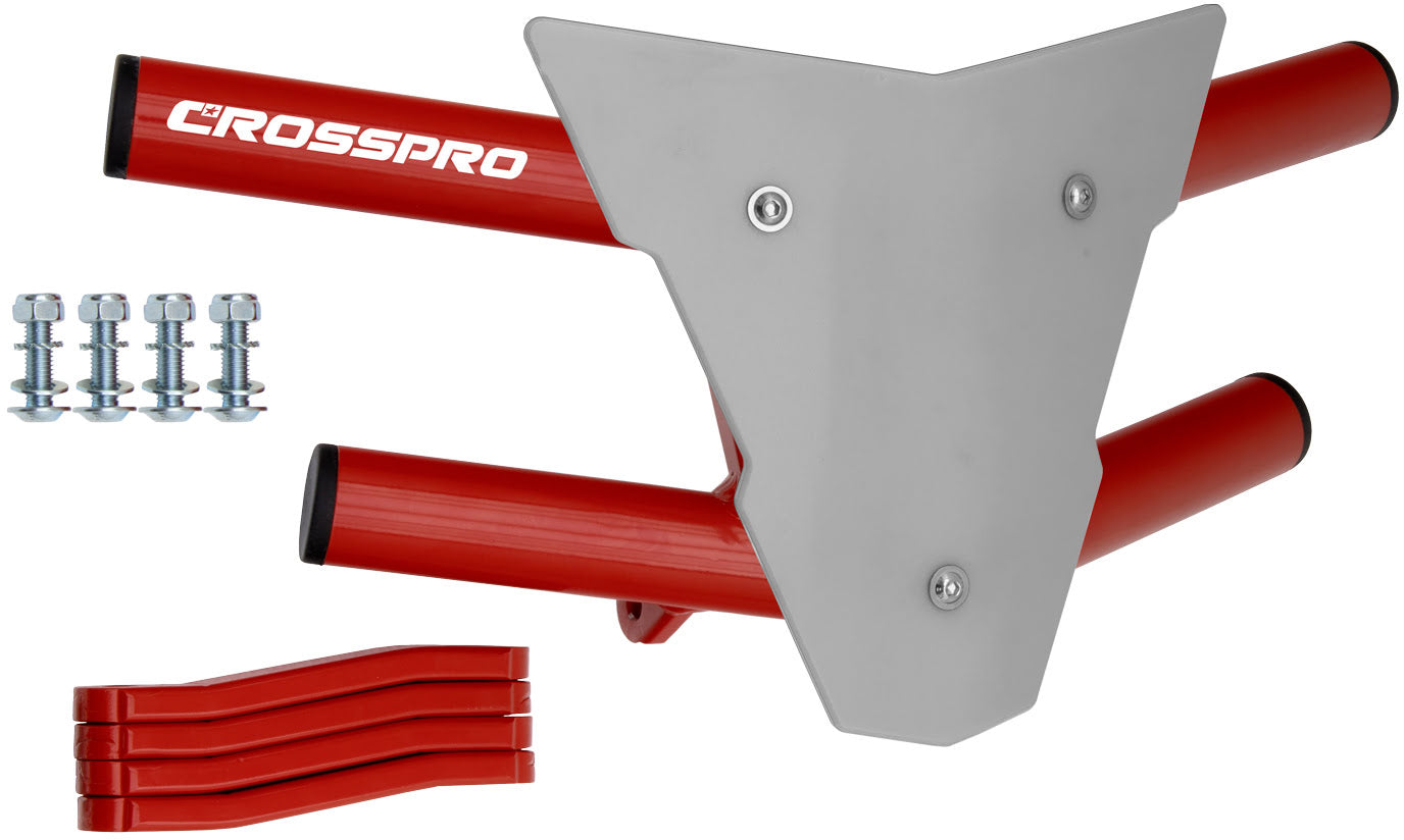 Crosspro - Front Bumper Waspe For Yamaha YFM 350 Raptor-Red Tube / White Plate