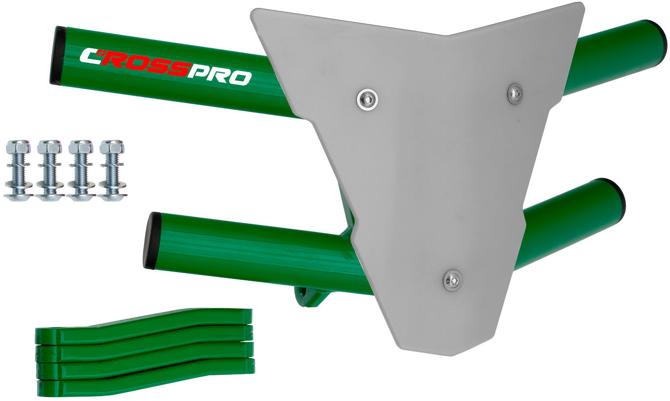 Crosspro - Front Bumper Waspe For Yamaha YFM 350 Raptor-Green Tube / White Plate