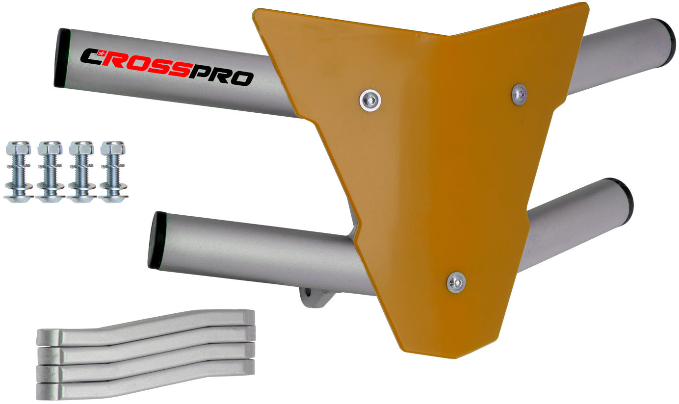 Crosspro - Front Bumper Waspe For Yamaha YFM 350 Raptor-Ice Polish Tube / Yellow Plate