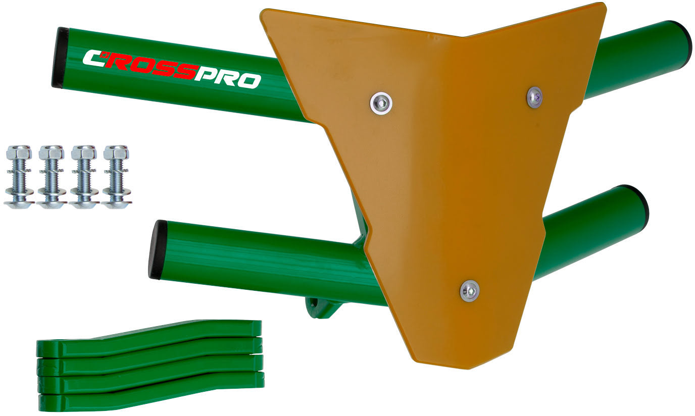 Crosspro - Front Bumper Waspe For Yamaha YFM 350 Raptor-Green Tube / Yellow Plate