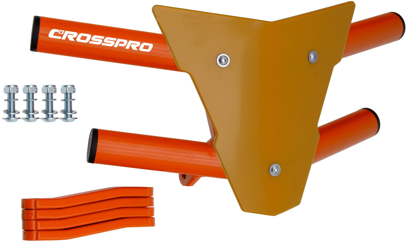 Crosspro - Front Bumper Waspe For Yamaha YFM 350 Raptor-Orange Tube / Yellow Plate