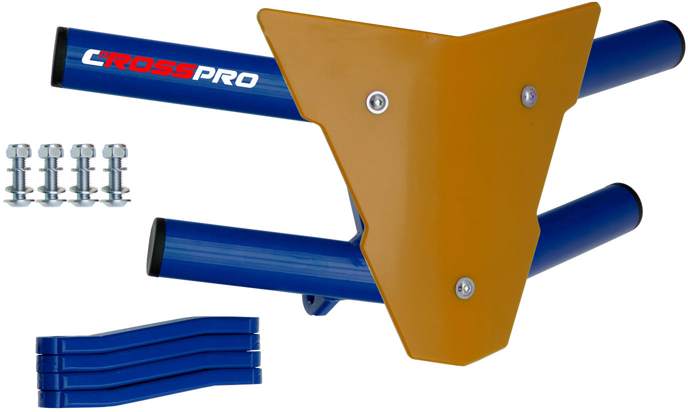 Crosspro - Front Bumper Waspe For Yamaha YFM 350 Raptor-Blue Tube / Yellow Plate