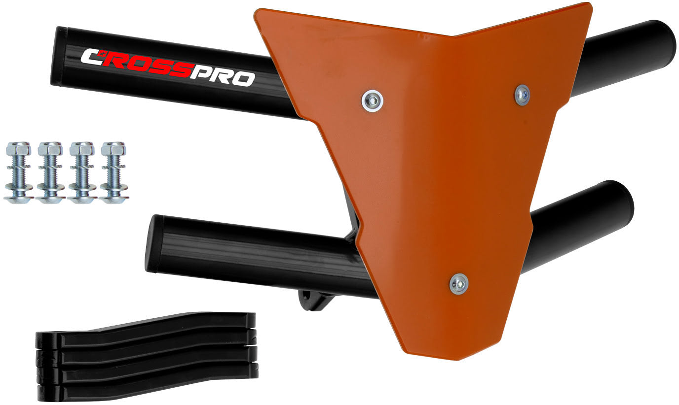 Crosspro - Front Bumper Waspe For Yamaha YFM 350 Raptor-Black Tube / Orange Plate