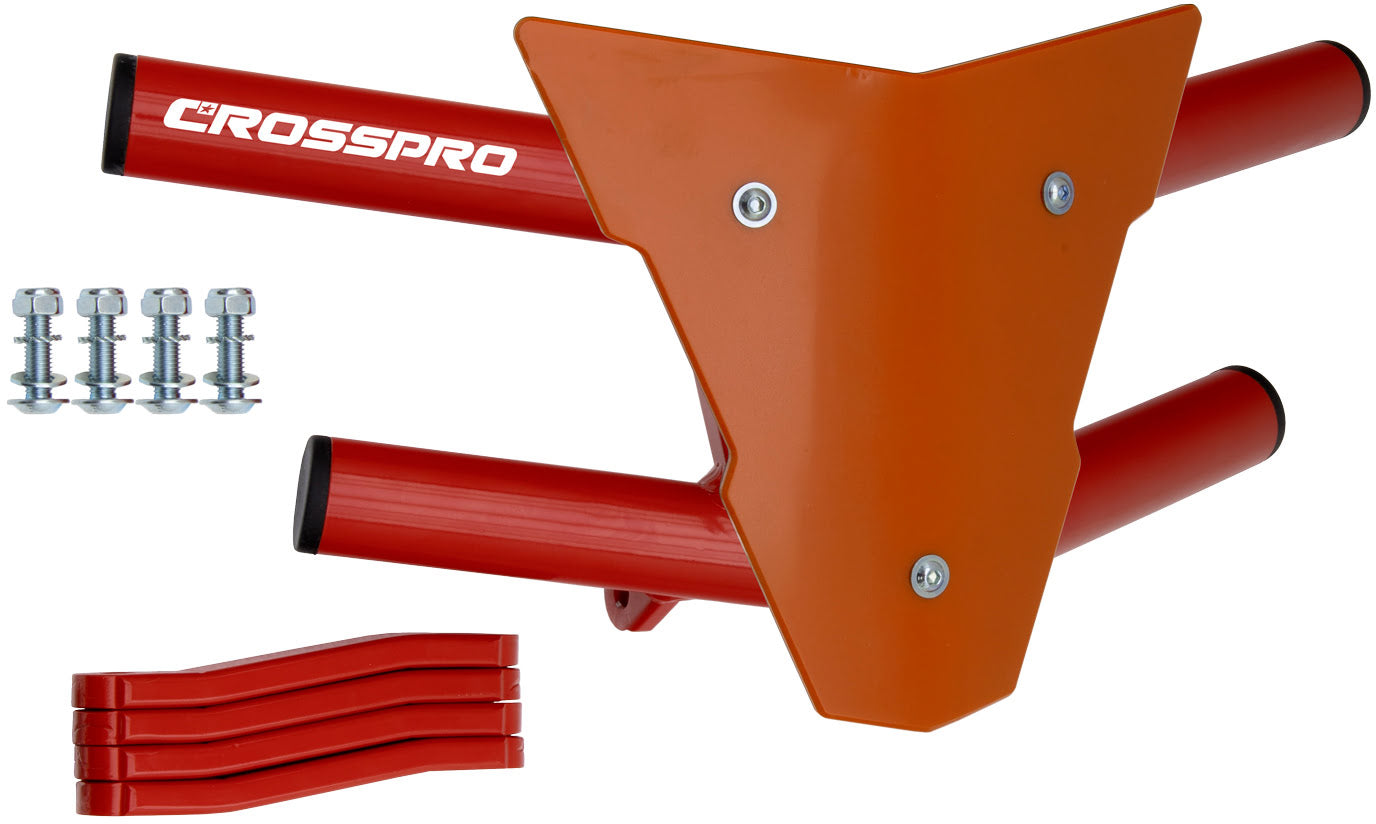 Crosspro - Front Bumper Waspe For Yamaha YFM 350 Raptor-Red Tube / Orange Plate
