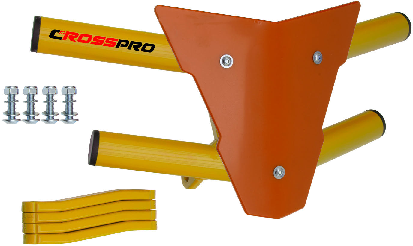 Crosspro - Front Bumper Waspe For Yamaha YFM 250 Raptor-Yellow Tube / Orange Plate