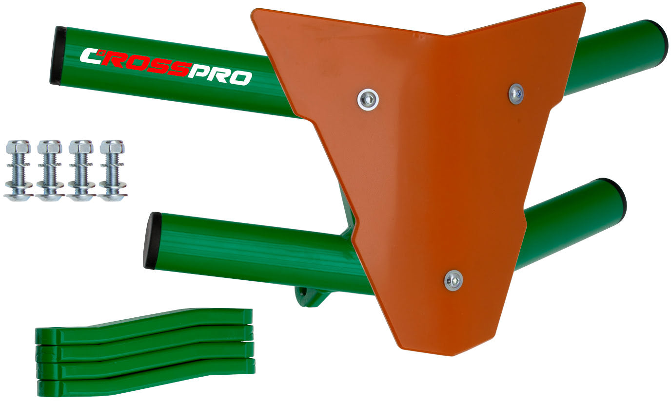 Crosspro - Front Bumper Waspe For Yamaha YFM 350 Raptor-Green Tube / Orange Plate