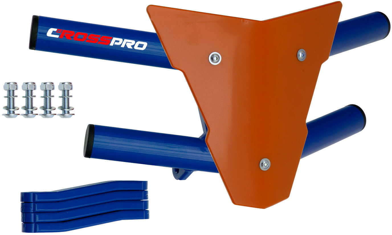 Crosspro - Front Bumper Waspe For Yamaha YFM 350 Raptor-Blue Tube / Orange Plate