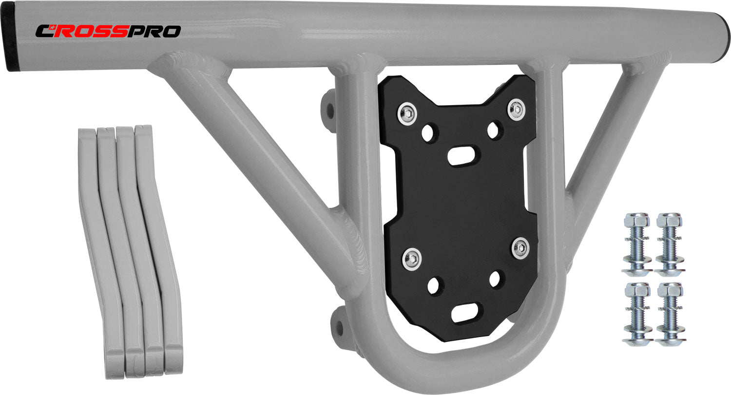 Crosspro - Front Bumper Hat For Yamaha YFM 250 Raptor-White Tube / Black Plate