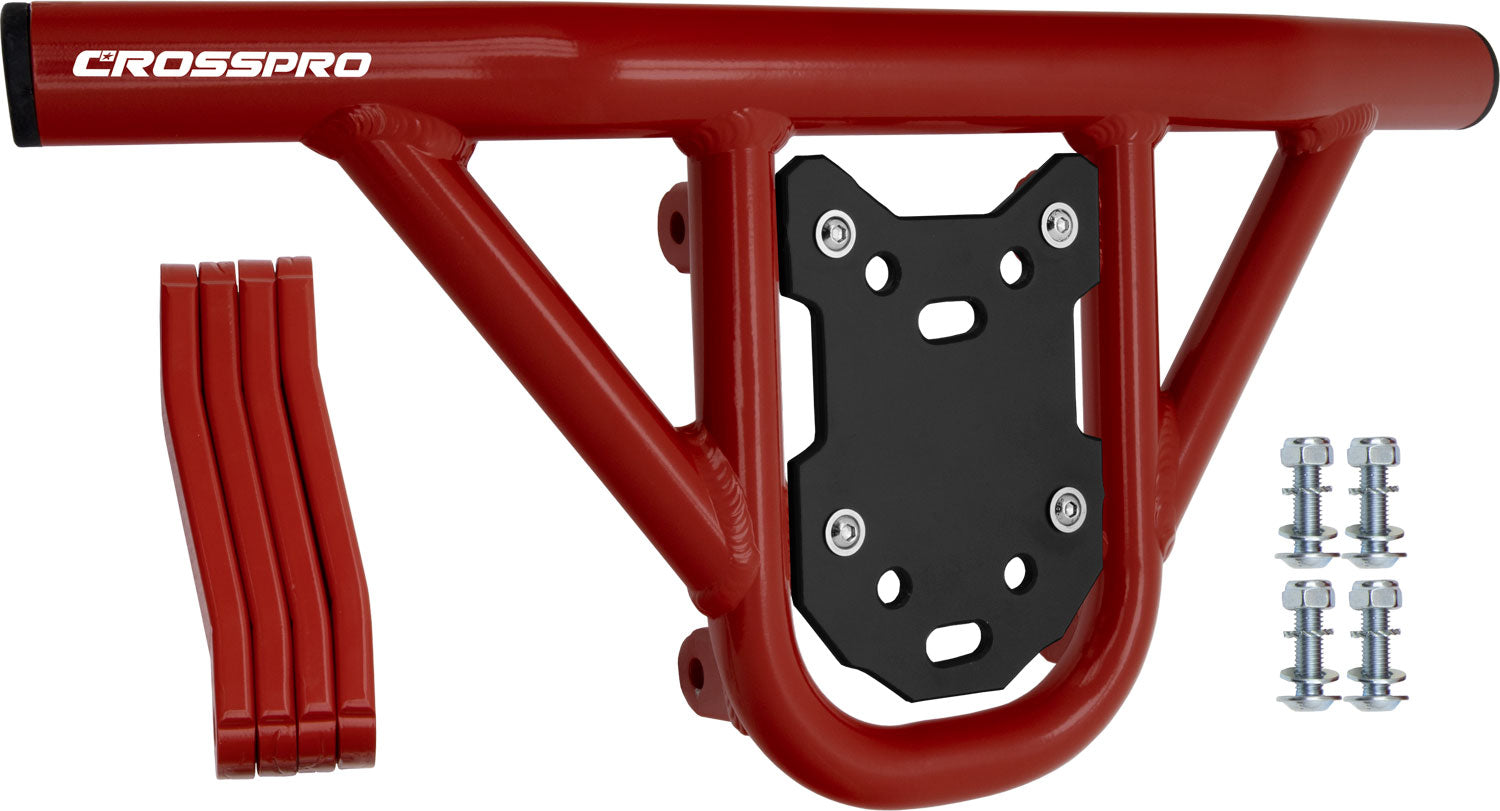 Crosspro - Front Bumper Hat For Yamaha YFZ 450-Red Tube / Black Plate