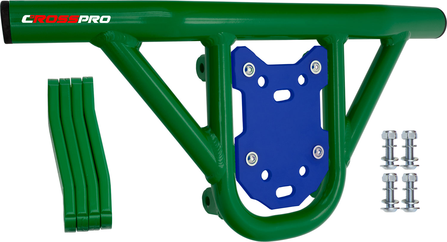 Crosspro - Front Bumper Hat For Yamaha YFZ 450R-Green Tube / Blue Plate