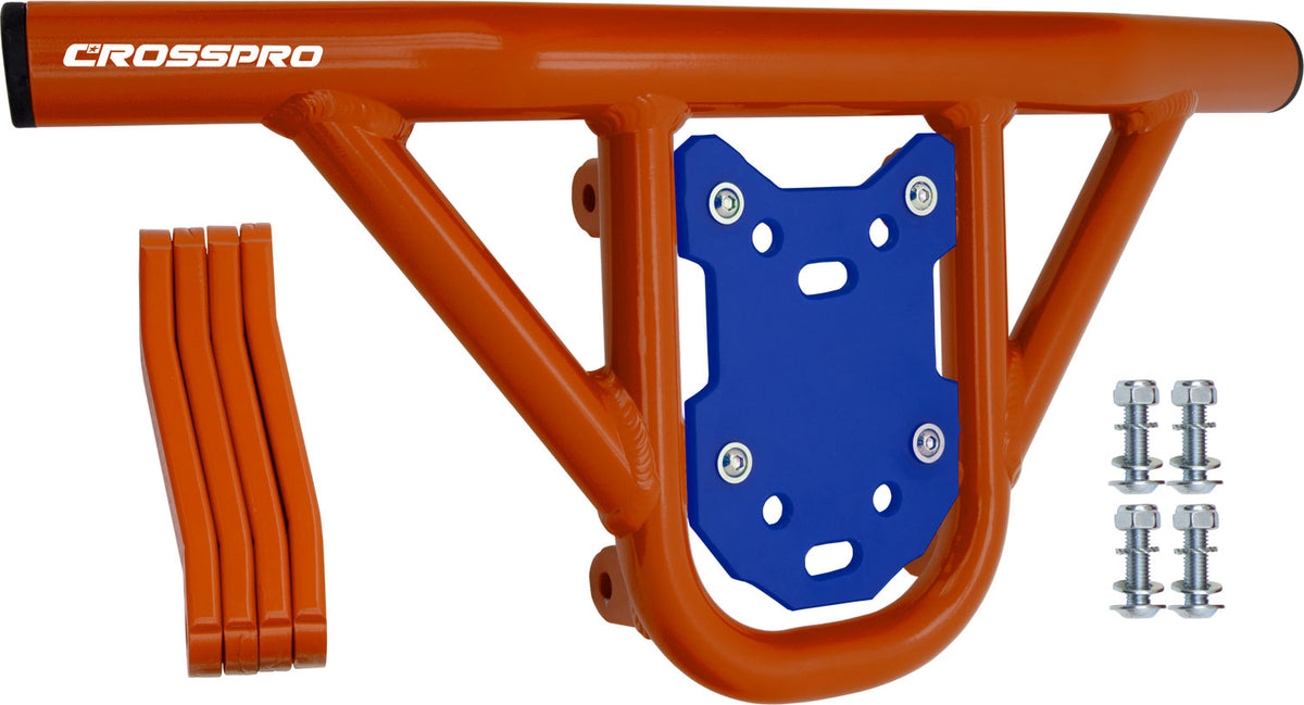 Crosspro - Front Bumper Hat For Suzuki LT-Z 250-Orange Tube / Blue Plate