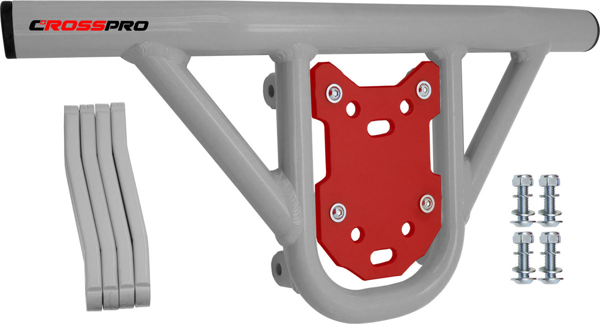 Crosspro - Front Bumper Hat For Can Am (BRP) DS 250-White Tube / Red Plate