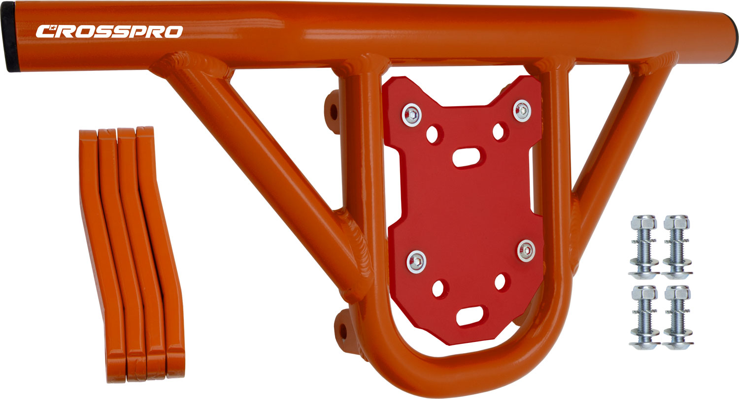 Crosspro - Front Bumper Hat For Adly Herkules 500 S-Orange Tube / Red Plate