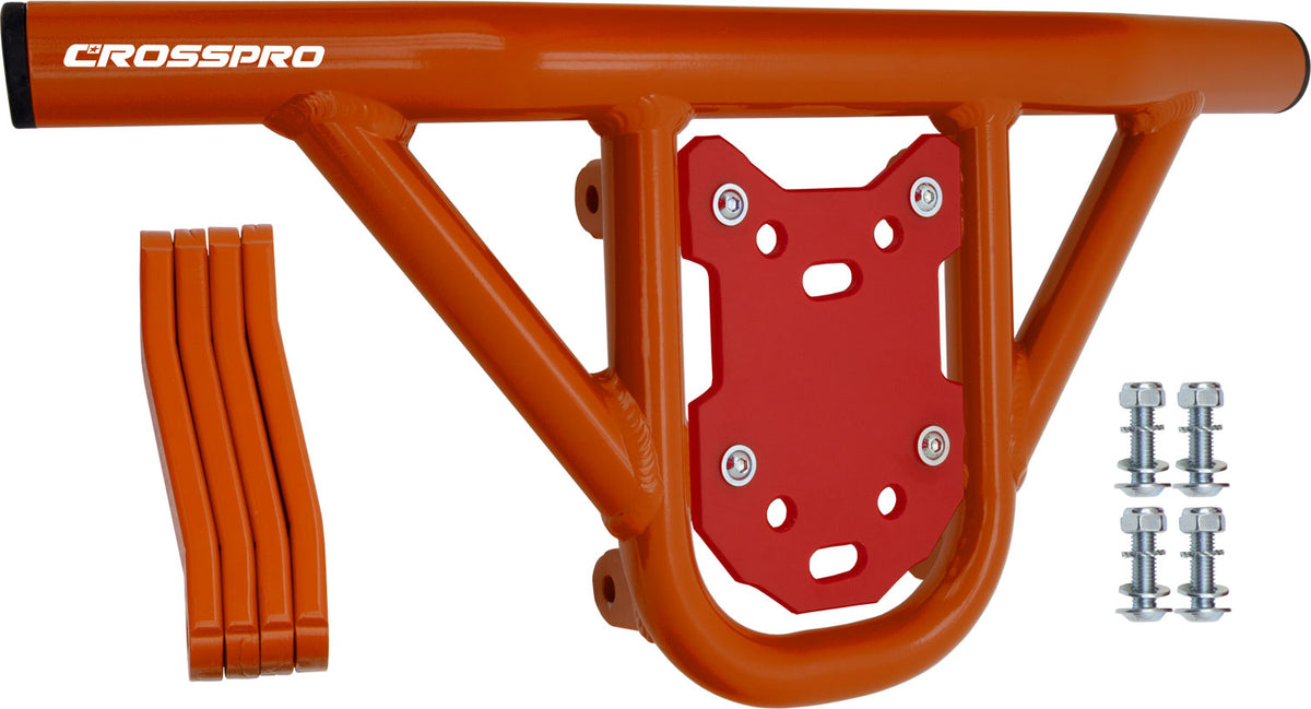 Crosspro - Front Bumper Hat For Adly Herkules 500 S-Orange Tube / Red Plate