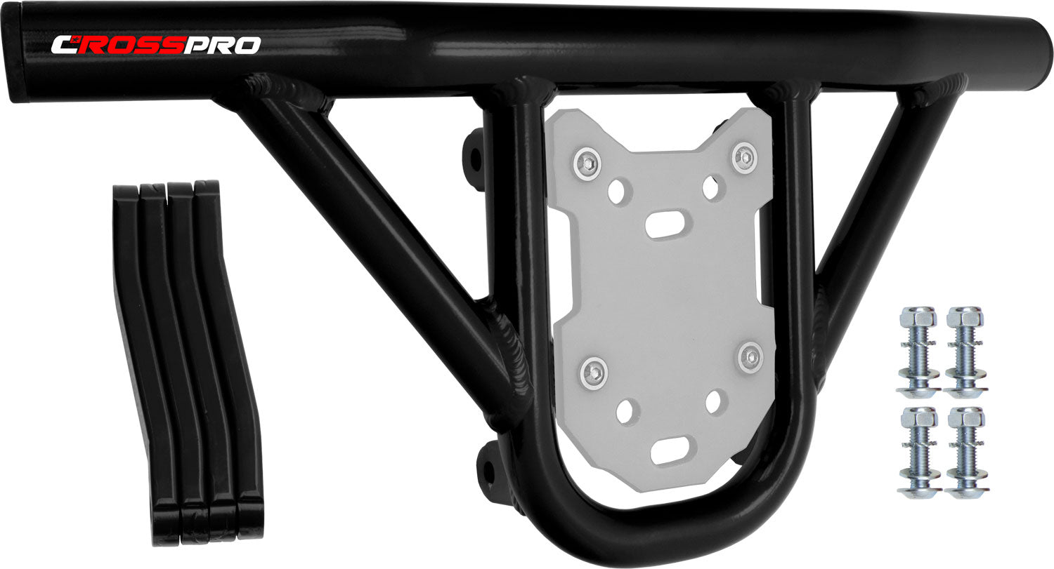 Crosspro - Front Bumper Hat For Aeon Cobra 350-Black Tube / White Plate