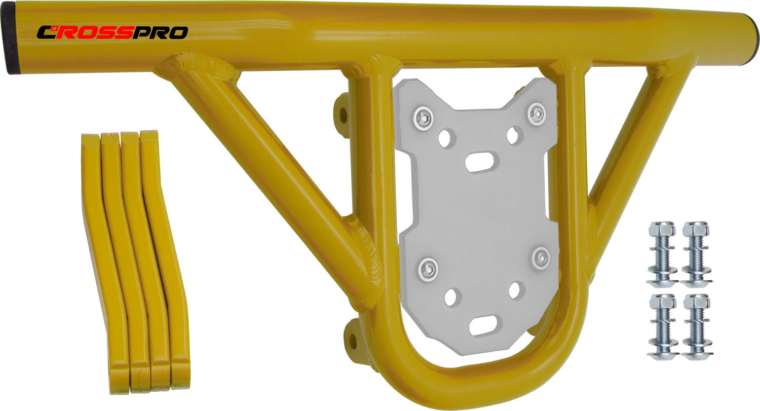 Crosspro - Front Bumper Hat For Polaris Outlaw 500-Yellow Tube / White Plate