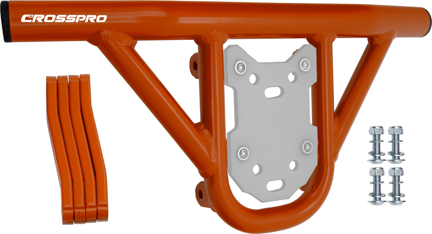 Crosspro - Front Bumper Hat For Polaris Outlaw 500-Orange Tube / White Plate