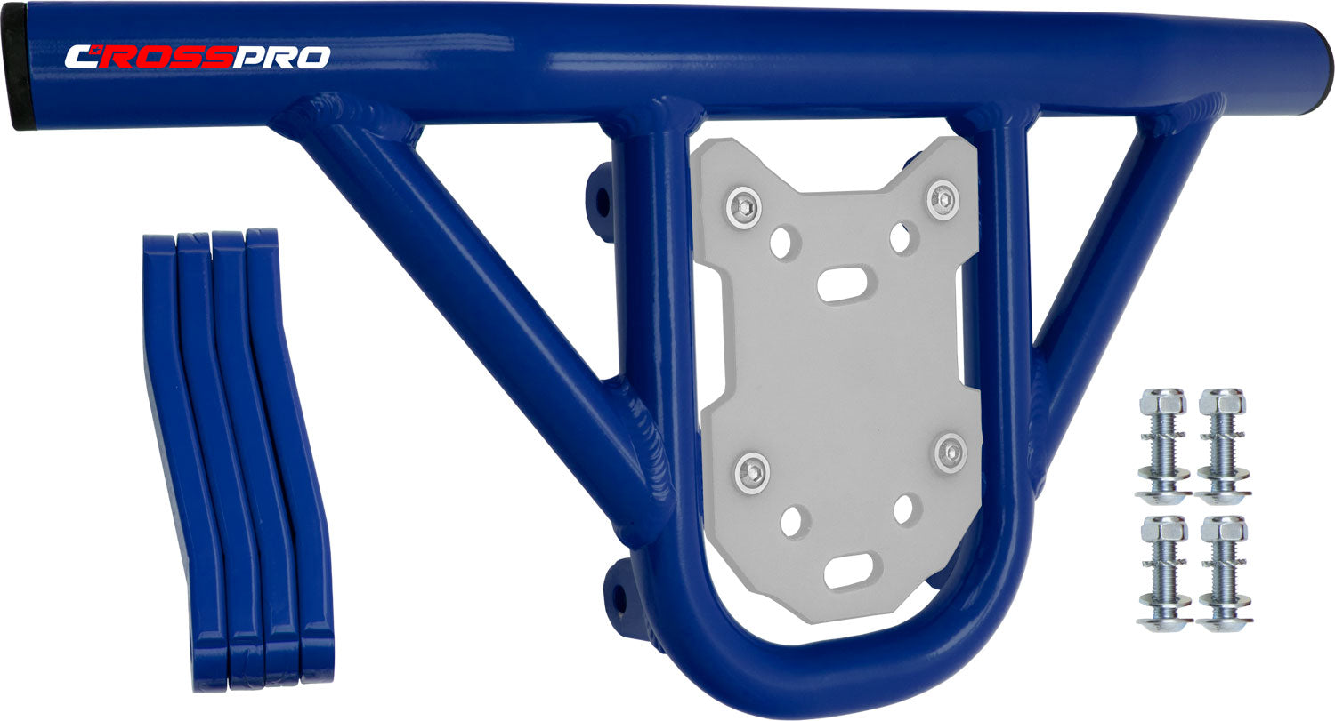 Crosspro - Front Bumper Hat For Can Am (BRP) DS 450-Blue Tube / White Plate