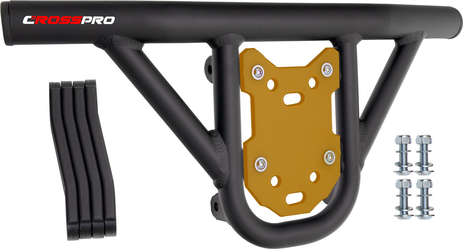 Crosspro - Front Bumper Hat For Adly Herkules 500 S-Textured Black Tube / Yellow Plate