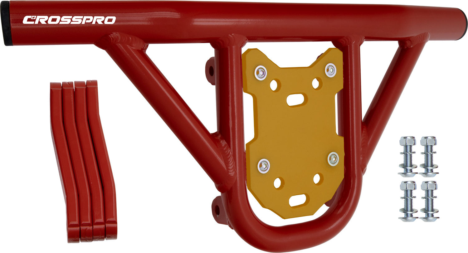 Crosspro - Front Bumper Hat For 450 XC (ATV), 525 XC (ATV), KTM 450 SX (ATV), 505 SX (ATV)-Red Tube / Yellow Plate