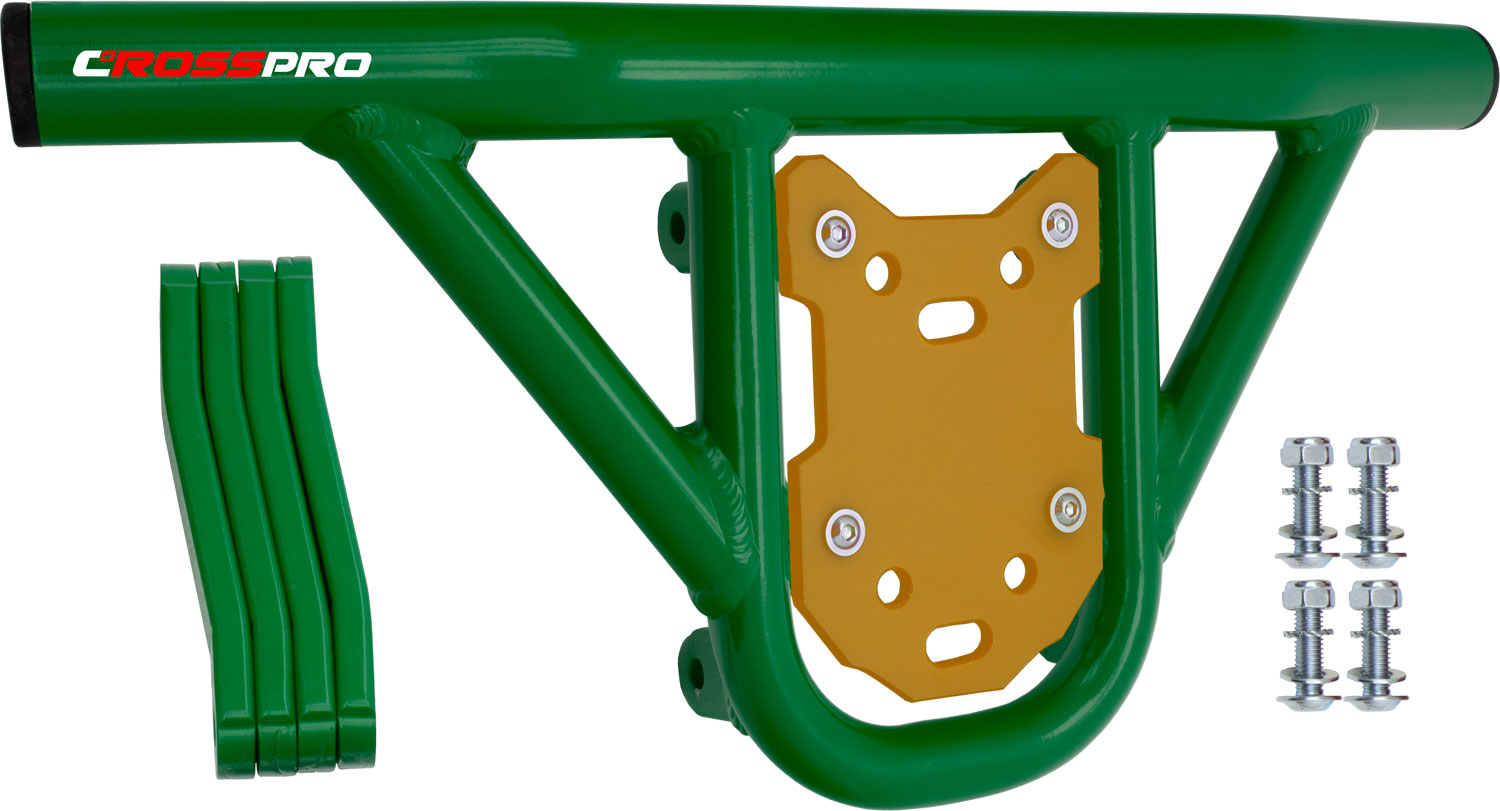 Crosspro - Front Bumper Hat For Yamaha YFM 660 Raptor-Green Tube / Yellow Plate