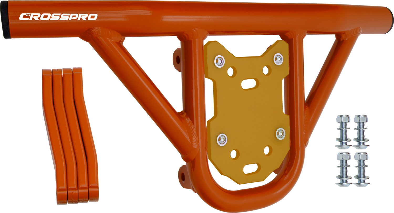 Crosspro - Front Bumper Hat For Polaris Outlaw 500-Orange Tube / Yellow Plate