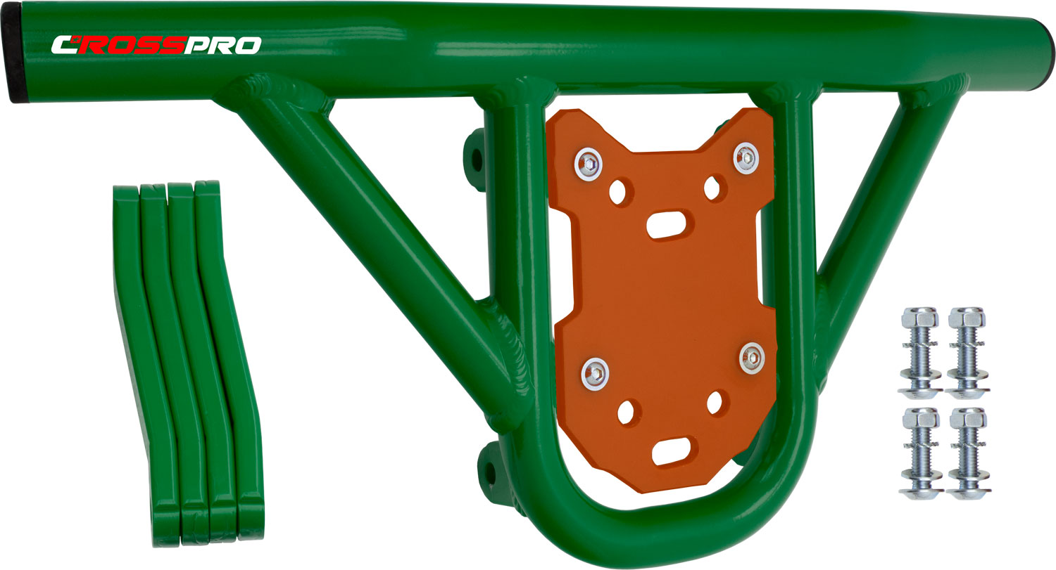 Crosspro - Front Bumper Hat For Can Am (BRP) DS 250-Green Tube / Orange Plate