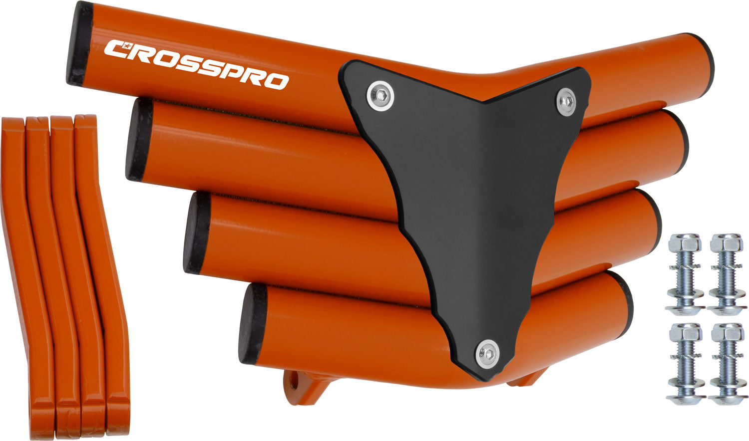 Crosspro - Front Bumper Corot For Adly Herkules 500 S-Orange Tube / Black Plate
