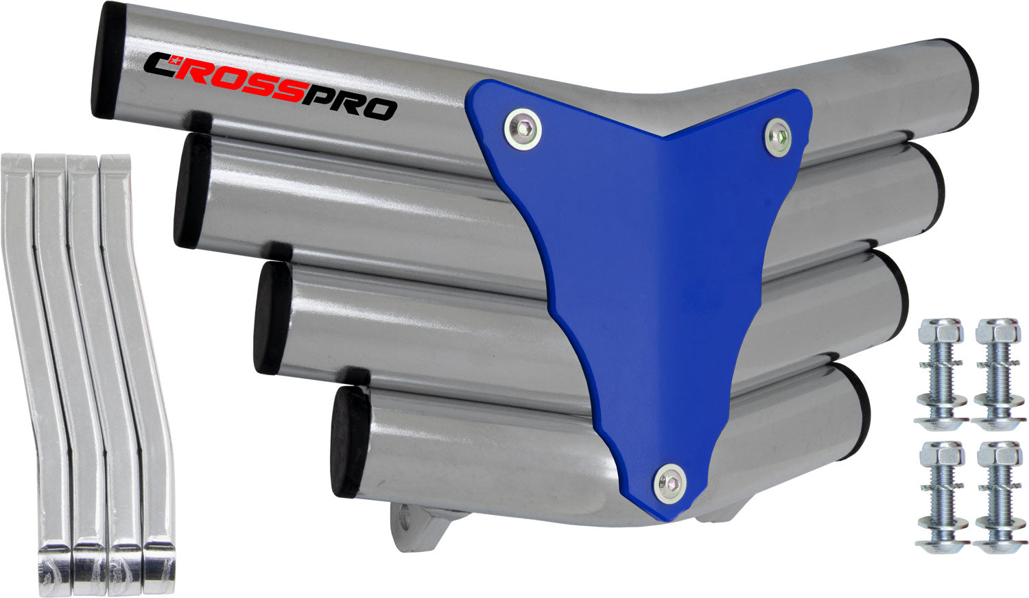 Crosspro - Front Bumper Corot For Yamaha YFM 660 Raptor-Polish Tubo / Blue Plate