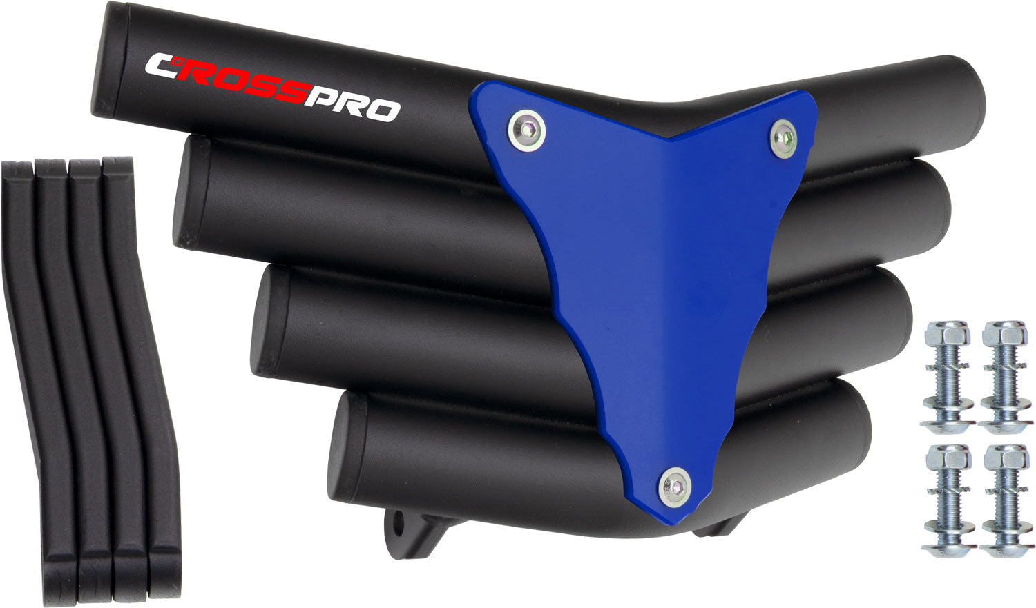 Crosspro - Front Bumper Corot For Suzuki LT-Z 250-Textured Black Tube / Blue Plate