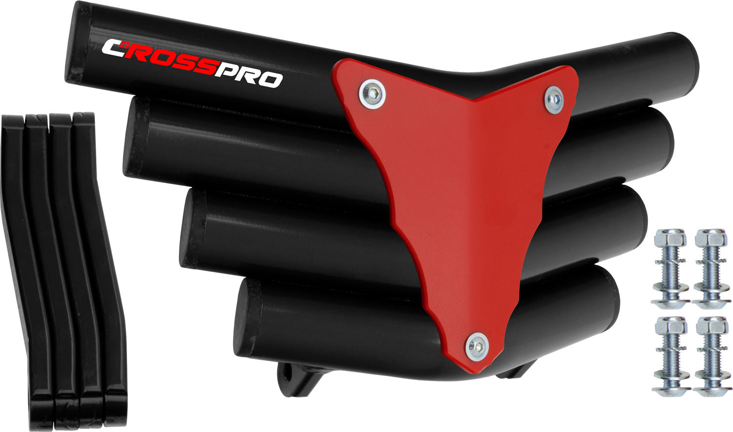 Crosspro - Front Bumper Corot For Kawasaki KFX 450R-Black Tube / Red Plate