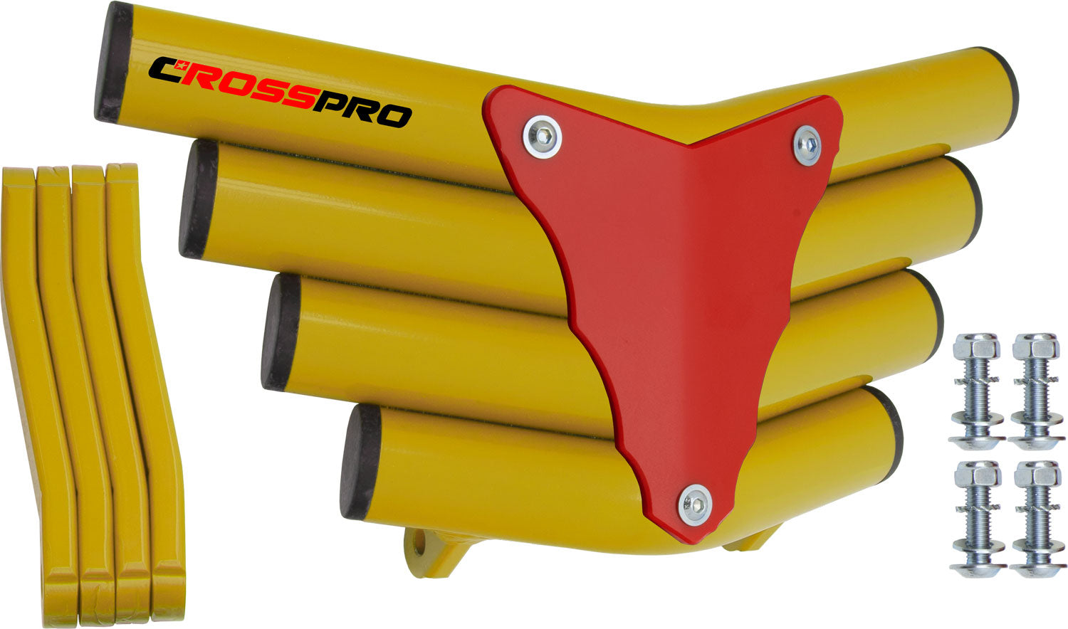 Crosspro - Front Bumper Corot For Yamaha YFM 250 Raptor-Yellow Tube / Red Plate