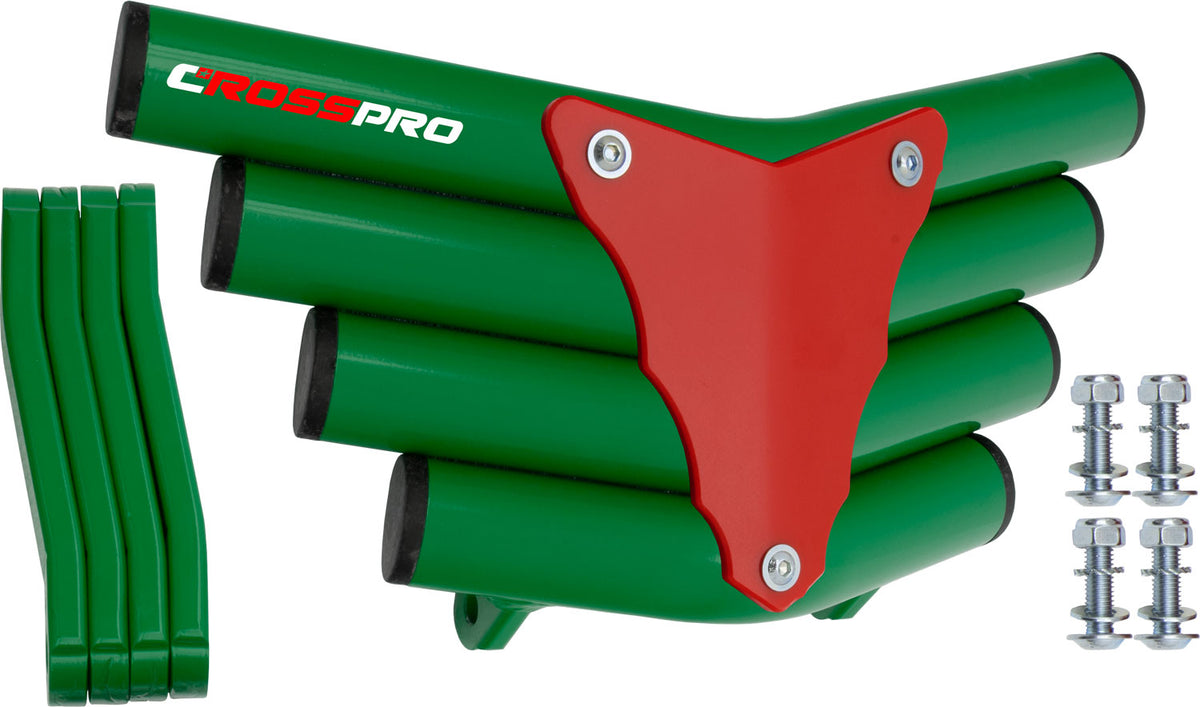Crosspro - Front Bumper Corot For Adly Herkules 500 S-Green Tube / Red Plate