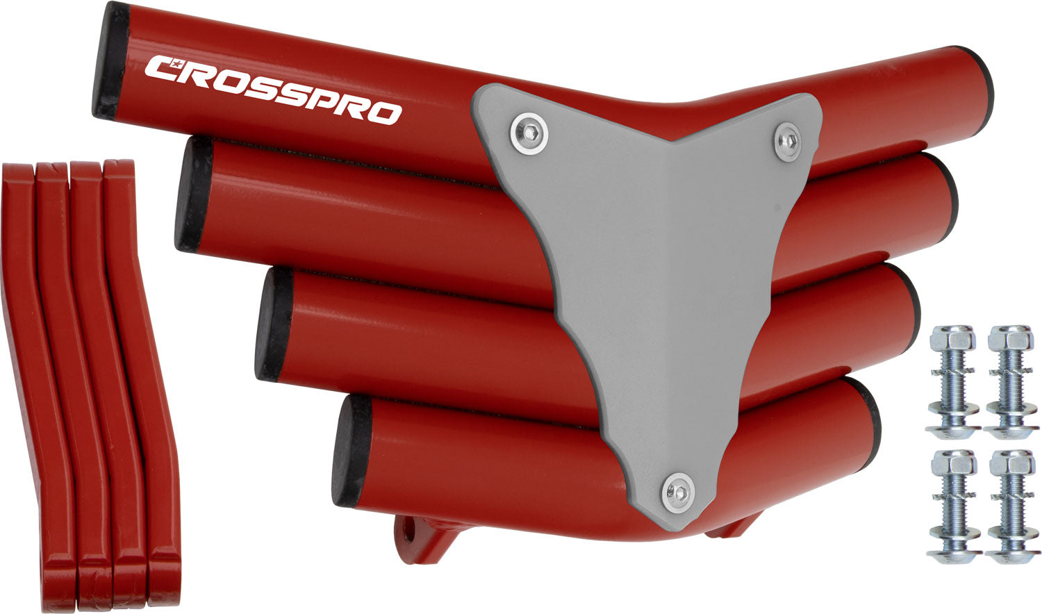 Crosspro - Front Bumper Corot For Yamaha YFM 350 Raptor-Red Tube / White Plate