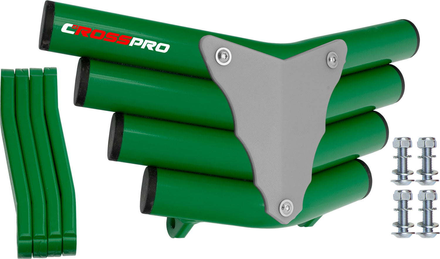 Crosspro - Front Bumper Corot For Yamaha YFM 660 Raptor-Green Tube / White Plate
