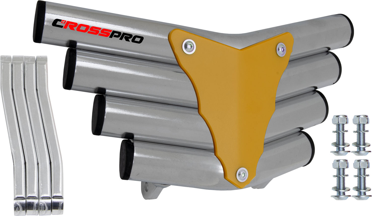 Crosspro - Front Bumper Corot For Arctic Cat 400 DVX, Honda TRX 400, TRX 450, Honda TRX 400, Kawasaki KFX 400, Suzuki LT-Z 400-Polish Tubo / Yellow Plate