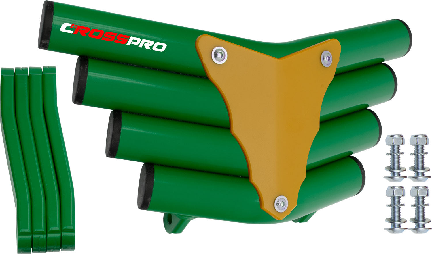 Crosspro - Front Bumper Corot For Yamaha YFM 660 Raptor-Green Tube / Yellow Plate