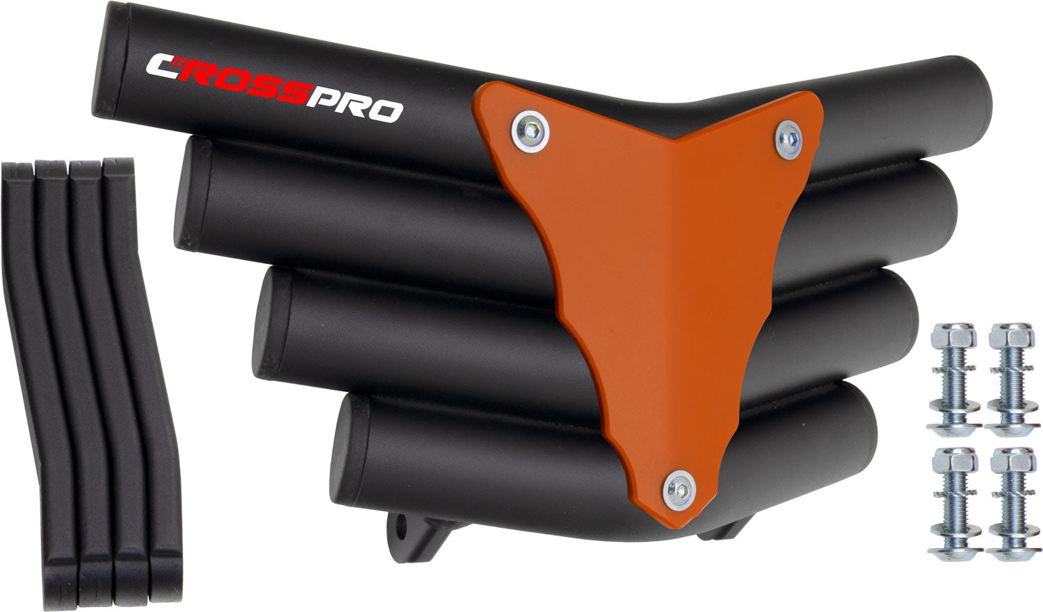 Crosspro - Front Bumper Corot For Adly Herkules 500 S-Textured Black Tube / Orange Plate