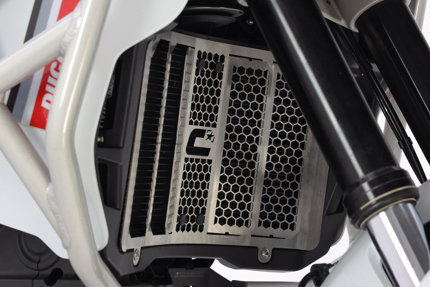 Crosspro - Front Radiator Guard for Ducati DesertX 2022-2024 Brushed Stainless Steel  2CP227085A0014 5608345741036