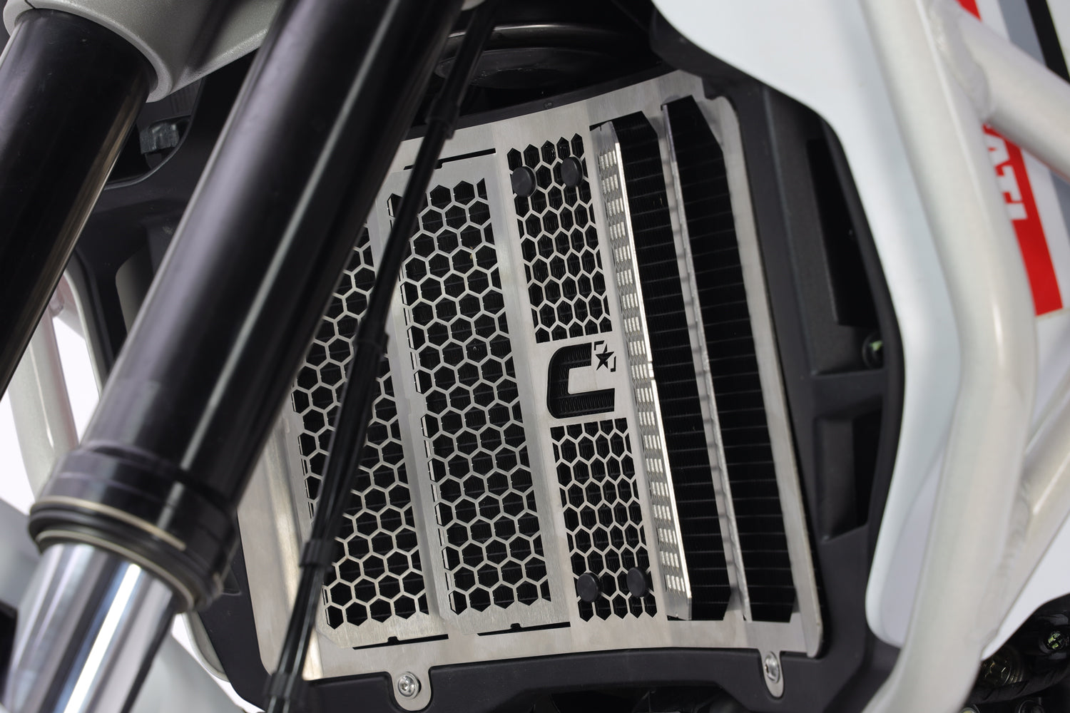 Crosspro - Front Radiator Guard for Ducati DesertX 2022-2024 Brushed Stainless Steel  2CP227085A0014 5608345741036