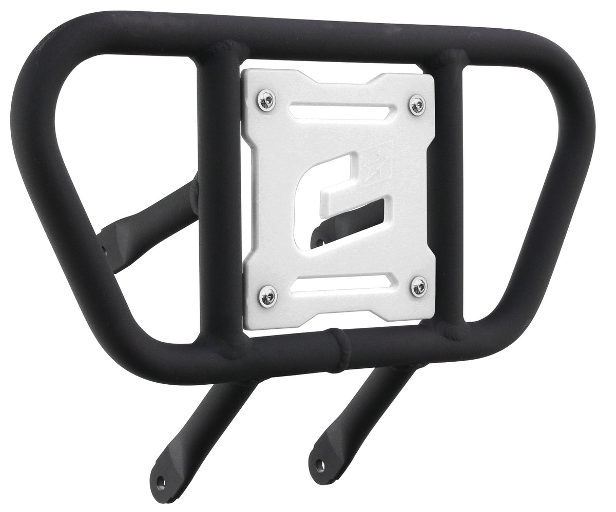 Crosspro - Front Bumper CR01 For Suzuki LT-R 450-Textured Black Tube / White Plate