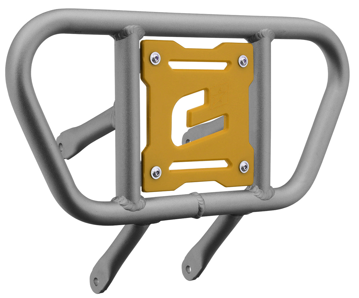 Crosspro - Front Bumper CR01 For Suzuki LT-R 450-Ice Polish Tube / Yellow Plate