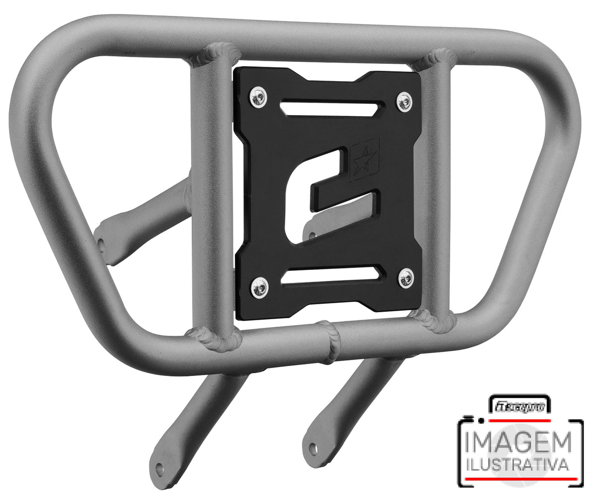 Crosspro - Front Bumper CR01 For Can Am (BRP) DS 450-Ice Polish Tube / Black Plate