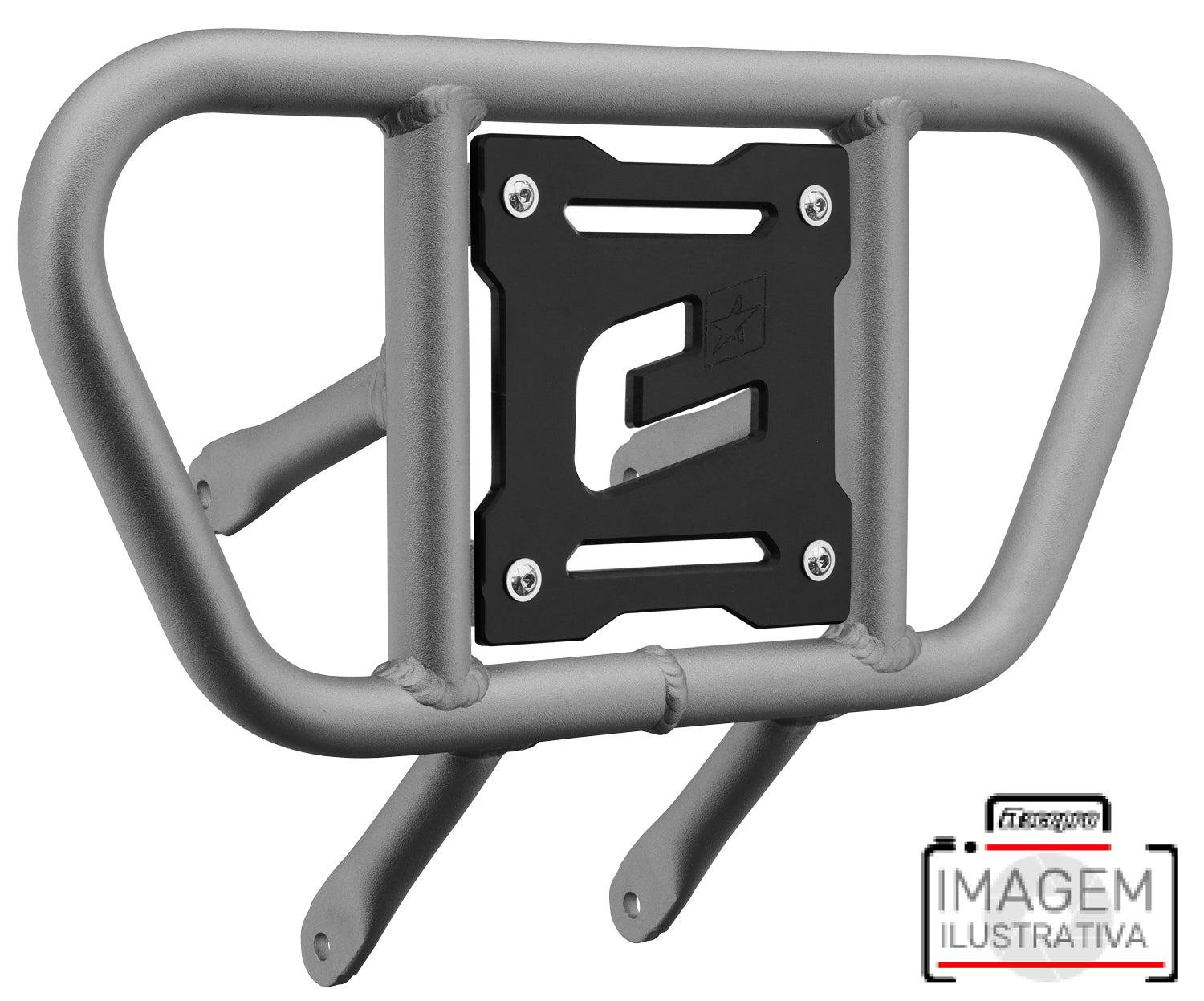 Crosspro - Front Bumper CR01 For Yamaha YFM 660 Raptor-Ice Polish Tube / Black Plate